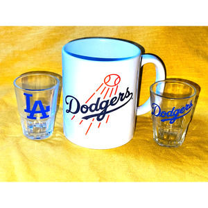 Los Angeles Dodgers Coffee Mug and Shot Glasses Combo
